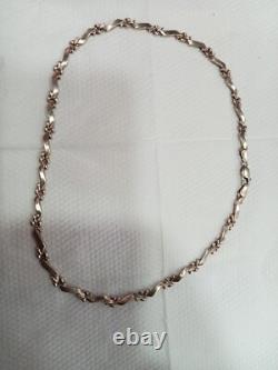 Antique 925 Rhodium-Plated Solid Silver Necklace