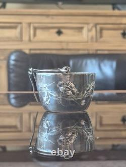 Antique 950 sterling silver tea strainer, Minerva hallmark, Art Nouveau