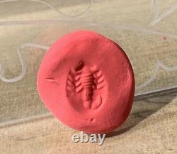 Antique Afghan Ring, 20th Century, Solid Silver, Carnelian, Intaglio Scorpion