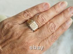 Antique Art Deco Silver and Gold Signet Ring T61 Ar