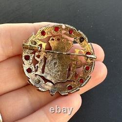 Antique Art Deco Solid Silver Brooch with New Spanish Coin Pieces