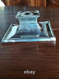 Antique Art Deco Solid Silver Inkwell Birmingham 1923