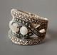 Antique Art Deco Solid Silver Ring With Opals & Marcasites Size 56 (1.8 Mm)