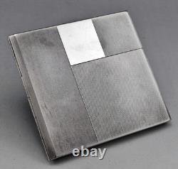 Antique Art Deco solid silver cigarette case, 935 hallmarked, weight 131.8 g