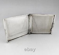 Antique Art Deco solid silver cigarette case, 935 hallmarked, weight 131.8 g