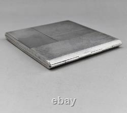 Antique Art Deco solid silver cigarette case, 935 hallmarked, weight 131.8 g