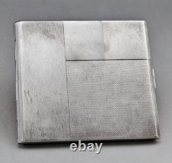 Antique Art Deco solid silver cigarette case, 935 hallmarked, weight 131.8 g