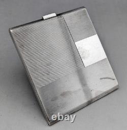 Antique Art Deco solid silver cigarette case, 935 hallmarked, weight 131.8 g