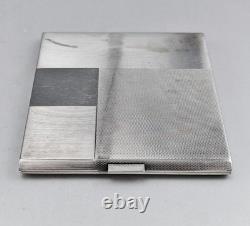 Antique Art Deco solid silver cigarette case, 935 hallmarked, weight 131.8 g