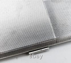 Antique Art Deco solid silver cigarette case, 935 hallmarked, weight 131.8 g