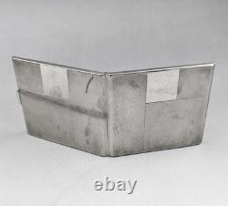 Antique Art Deco solid silver cigarette case, 935 hallmarked, weight 131.8 g