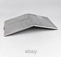 Antique Art Deco solid silver cigarette case, 935 hallmarked, weight 131.8 g