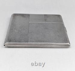 Antique Art Deco solid silver cigarette case, 935 hallmarked, weight 131.8 g