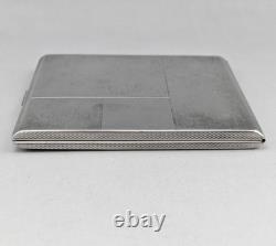 Antique Art Deco solid silver cigarette case, 935 hallmarked, weight 131.8 g