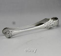 Antique Art Deco solid silver sugar tongs Minerva first standard
