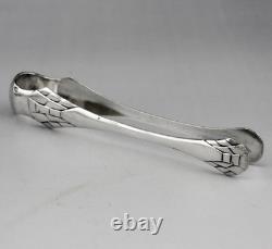 Antique Art Deco solid silver sugar tongs Minerva first standard