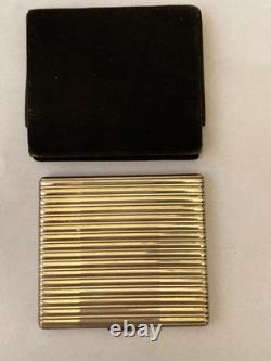 Antique Art Deco sterling silver box with gold clasp, signed Dunhill Paris