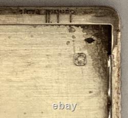 Antique Art Deco sterling silver box with gold clasp, signed Dunhill Paris
