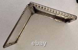 Antique Art Deco sterling silver box with gold clasp, signed Dunhill Paris