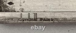 Antique Art Deco sterling silver box with gold clasp, signed Dunhill Paris