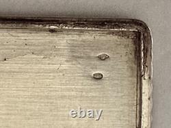 Antique Art Deco sterling silver box with gold clasp, signed Dunhill Paris