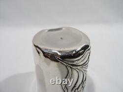 Antique Art Nouveau Cup Goblet Decor Iris Monogram in Solid Silver