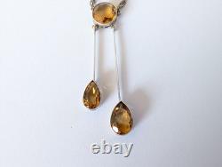 Antique Art Nouveau Negligé Necklace Solid Silver Citrine 1900
