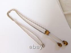 Antique Art Nouveau Negligé Necklace Solid Silver Citrine 1900
