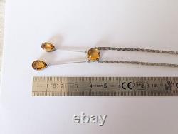 Antique Art Nouveau Negligé Necklace Solid Silver Citrine 1900