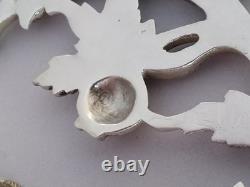 Antique Art Nouveau Solid Silver Floral Plastron Necklace 1900