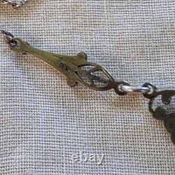 Antique Art Nouveau necklace in solid 830 silver, Scandinavian flowers, vintage jewelry