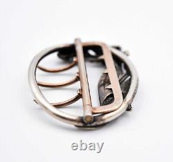 Antique Art Nouveau silver belt buckle iris boar's head hallmark
