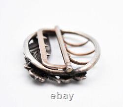 Antique Art Nouveau silver belt buckle iris boar's head hallmark