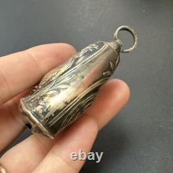Antique Baby Rattle Art Deco Art Nouveau In Solid Silver Rooster