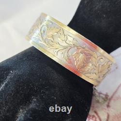Antique Bangle Bracelet / 19th-Century Antique Jewelry in Silver and Vermeil