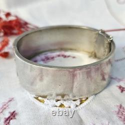 Antique Bangle Bracelet / 19th-Century Antique Jewelry in Silver and Vermeil