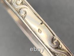 Antique Basque solid silver bangle bracelet with motto