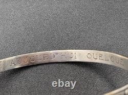 Antique Basque solid silver bangle bracelet with motto