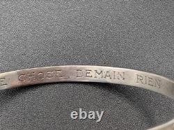 Antique Basque solid silver bangle bracelet with motto