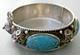 Antique Berber Turquoise Bracelet In Solid Silver With Crab Stamp, Kabyle Morocco
