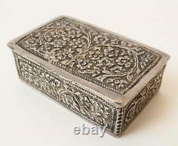 Antique Box Argent Massive Chiseled Silver Box Tabatière