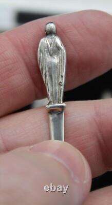 Antique Box of 6 Small Silver Coffee Spoons in English Solid Silver from the 19th Century