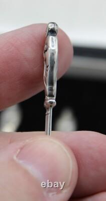 Antique Box of 6 Small Silver Coffee Spoons in English Solid Silver from the 19th Century