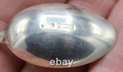 Antique Box of 6 Small Silver Coffee Spoons in English Solid Silver from the 19th Century