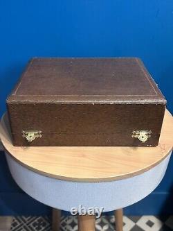 Antique Box with 4 Salt Cellars and a Mustard Pot in Solid Silver, Minerva Stamp