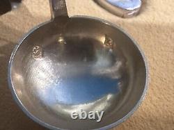 Antique Box with 4 Salt Cellars and a Mustard Pot in Solid Silver, Minerva Stamp