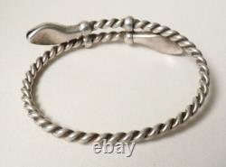 Antique Bracelet with Snake Heads, Solid Silver, 33g