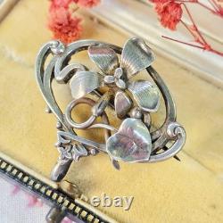 Antique Brooch / Art Nouveau Silver Pendant Slide (Ref. 00002-02464)