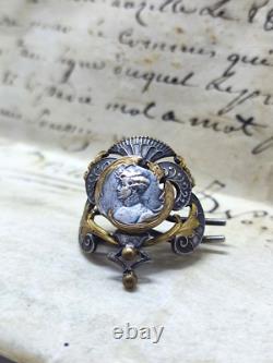 Antique Brooch in Vermeil Silver Filigree 19th Century Sarah Bernhardt