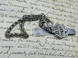 Antique Châtelaine Clasp Solid Silver Floral Decoration 19th Century